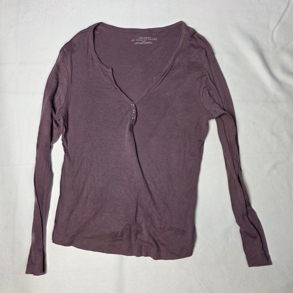 Daisy Fuentes Women's shirt My Favorite Henley Long Sleeve XL